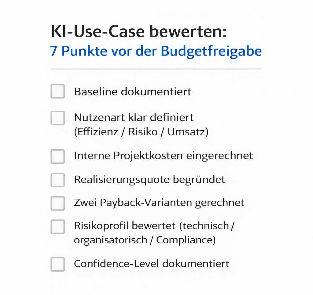 Belastbare Entscheidungsvorlage für KI-Projekte